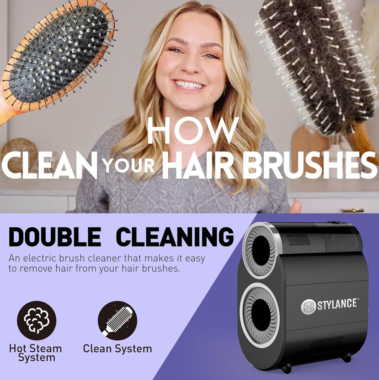 STYLANCE Automatic Hair Brush Cleaning Tool